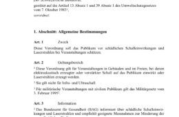 Verordnung über den Schutz des Publikums (SLV)